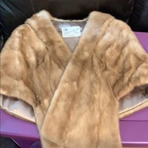 Vintage Fur Stole with pockets